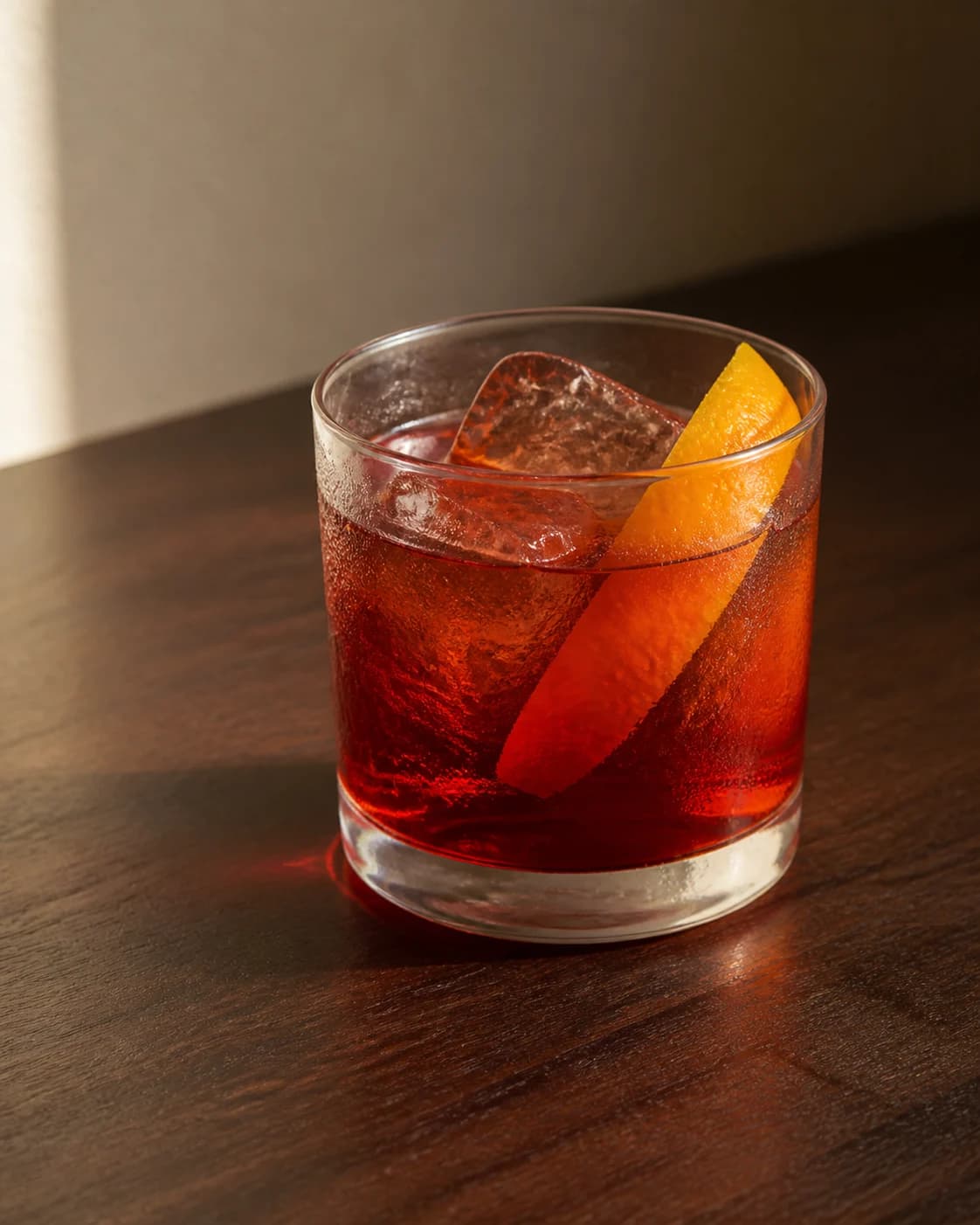 A Negroni Sbagliato with orange peel